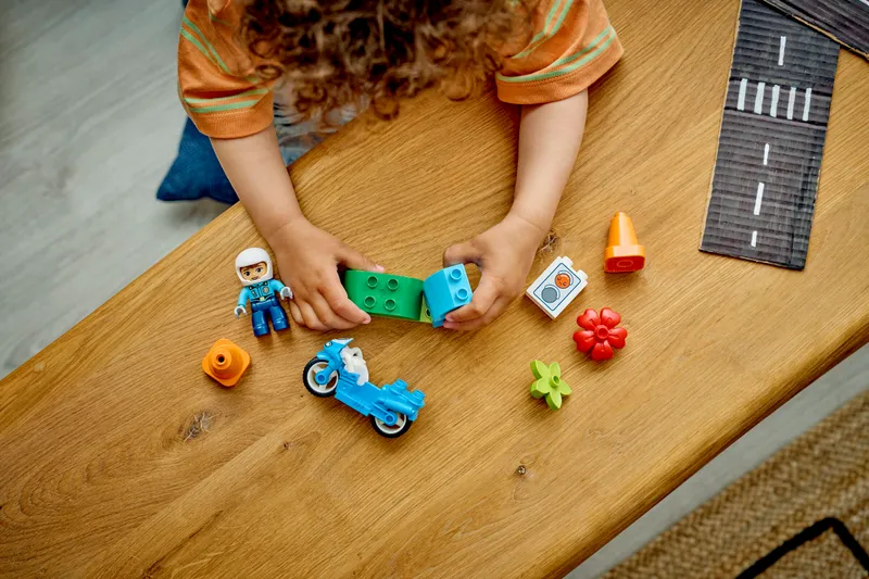 Blue Police Motorcycle