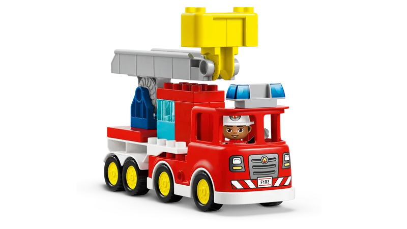 Fire Truck with Hose and Firefighter