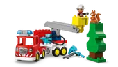 Fire Truck with Hose and Firefighter