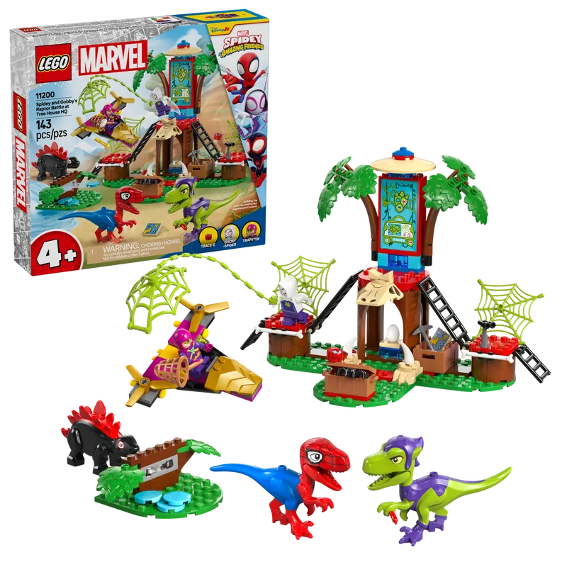 Spidey and Gobby's Raptor Battle at Tree House HQ Spidey and Gobby's Raptor Battle at Tree House HQ