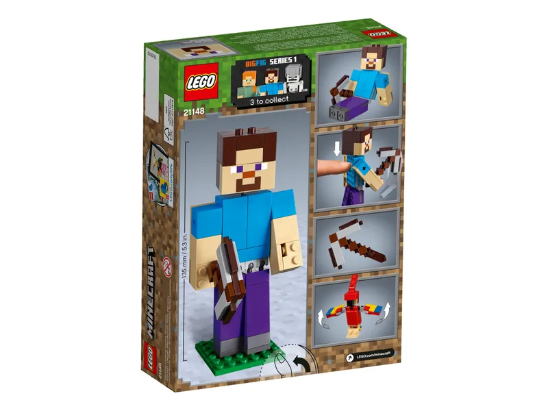 Minecraft Steve BigFig with Parrot