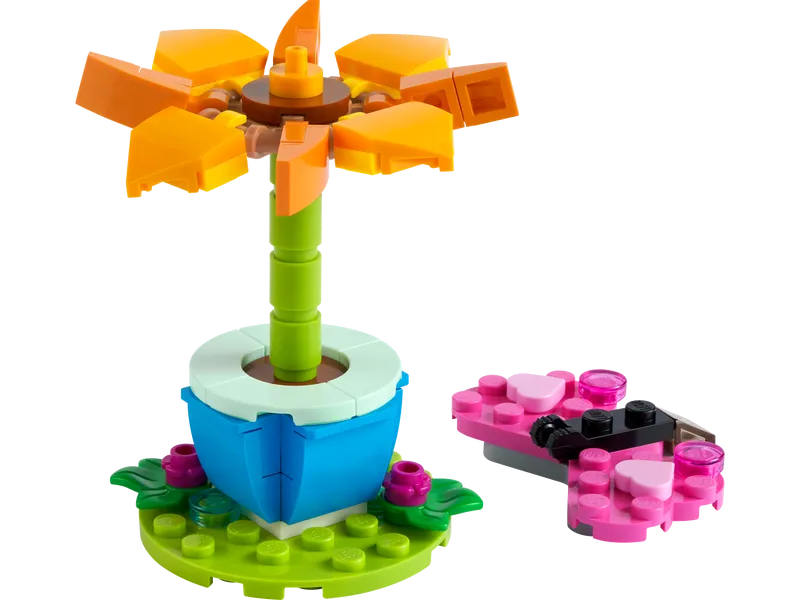 Garden Flower and Butterfly