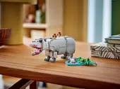 Wild Animals: Majestic Rhino with Birds