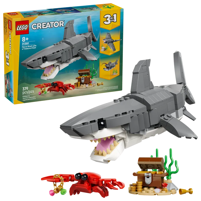 Fierce Shark with a Treasure Chest