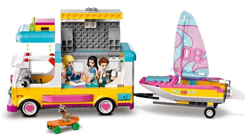 Forest Camper Van and Sailboat