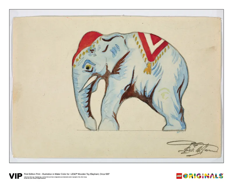 1st Edition Elephant Water Colour Print, Circa 1937 1st Edition Elephant Water Colour Print, Circa 1937