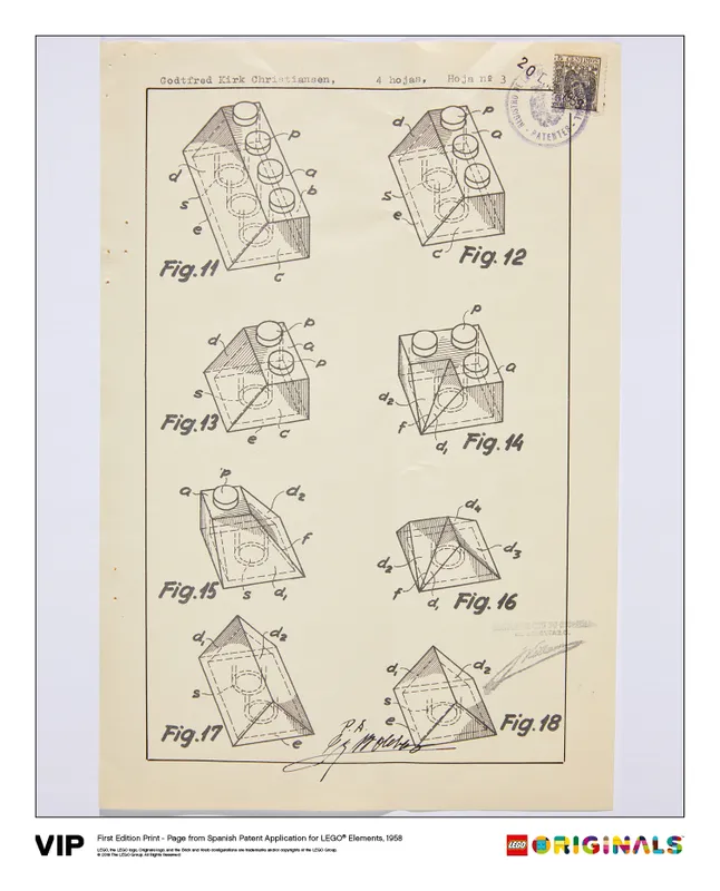 Spanish Patent LEGO Elements 1958 Spanish Patent LEGO Elements 1958