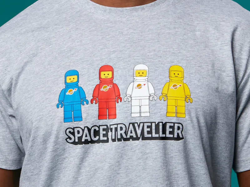 Short-Sleeve Space Traveler Adults T-Shirt – Gray Mélange