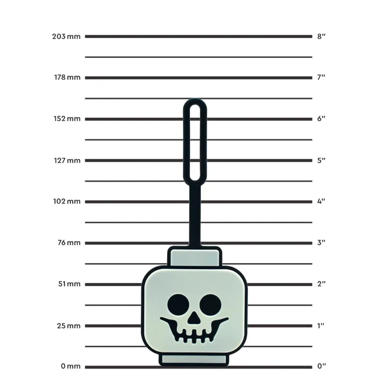 Skeleton Head Glow-in-the-Dark Bag Tag