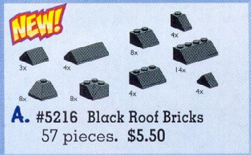 Roof Bricks Assorted, Black Roof Bricks Assorted, Black