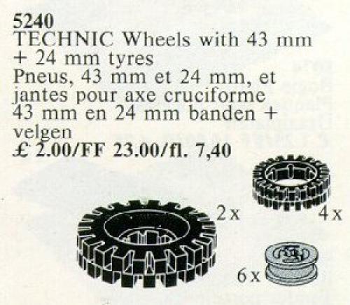 TECHNIC Wheels with 43 mm + 24 mm tyres