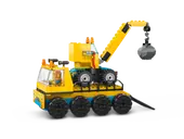 Construction Trucks and Wrecking Ball Crane