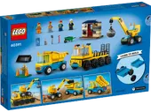 Construction Trucks and Wrecking Ball Crane