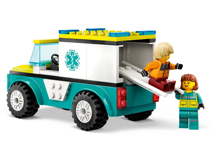 Emergency Ambulance and Snowboarder Emergency Ambulance and Snowboarder