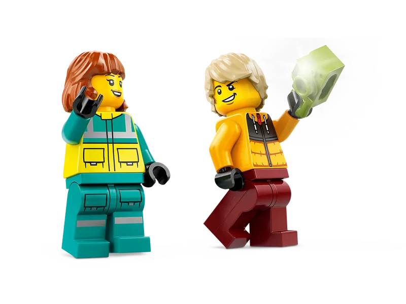 Emergency Ambulance and Snowboarder Emergency Ambulance and Snowboarder