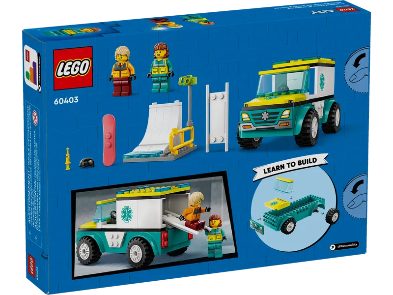 Emergency Ambulance and Snowboarder Emergency Ambulance and Snowboarder