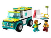 Emergency Ambulance and Snowboarder