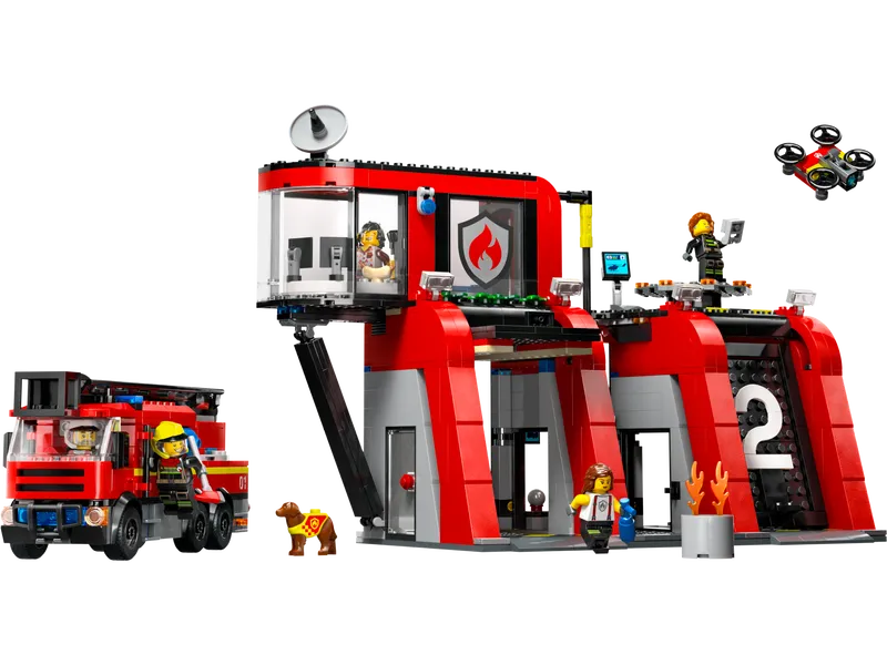 Fire Station with Fire Truck Fire Station with Fire Truck