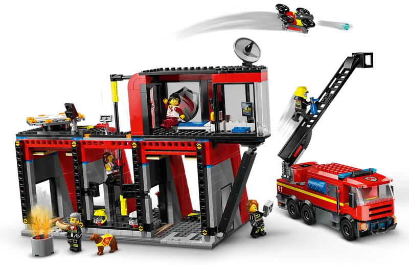 Fire Station with Fire Truck Fire Station with Fire Truck
