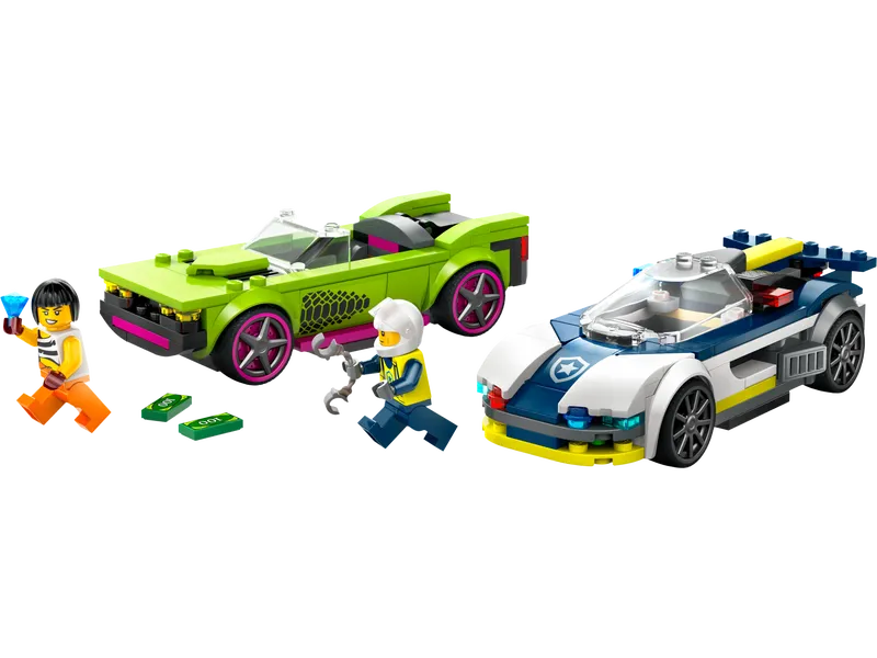 Police Car and Muscle Car Chase Police Car and Muscle Car Chase