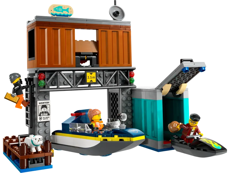 Police Speedboat and Crooks' Hideout