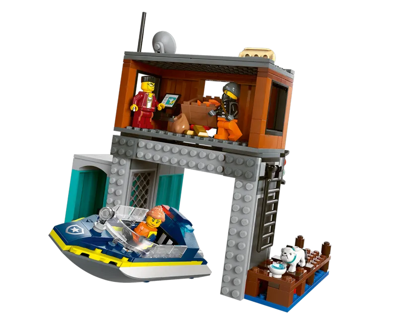 Police Speedboat and Crooks' Hideout