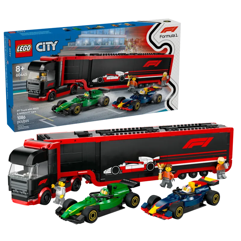F1 Truck with RB20 & AMR24 F1 Cars