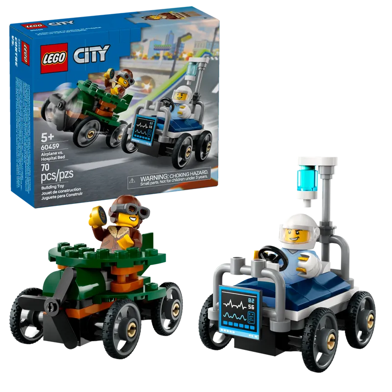 Airplane vs. Hospital Bed Race Car Pack