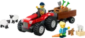 Red Farm Tractor with Trailer & Sheep