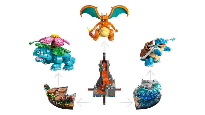 Venusaur, Charizard and Blastoise