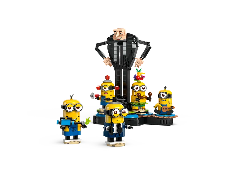 Brick-Built Gru and Minions Brick-Built Gru and Minions