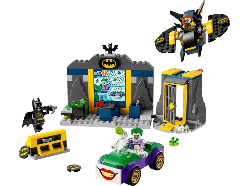The Batcave with Batman, Batgirl and The Joker