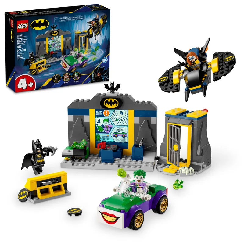 The Batcave with Batman, Batgirl and The Joker