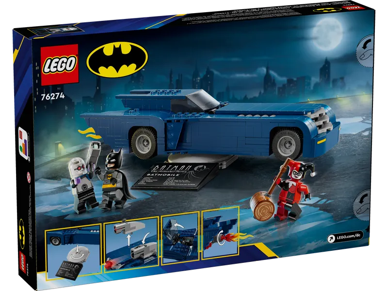 Batman with the Batmobile vs Harley Quinn and Mr. Freeze