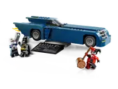 Batman with the Batmobile vs Harley Quinn and Mr. Freeze