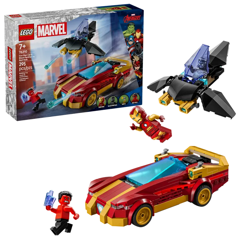 Iron Man Car & Black Panther vs. Red Hulk