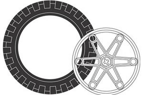 Large Tire and Hub (2 tires 2 hubs) Large Tire and Hub (2 tires 2 hubs)