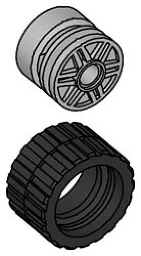 Small Wide Tire & Hub (Pack of 8 each) Small Wide Tire & Hub (Pack of 8 each)