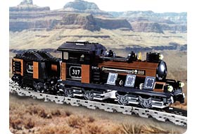 Large Train Engine with Tender Brown Large Train Engine with Tender Brown